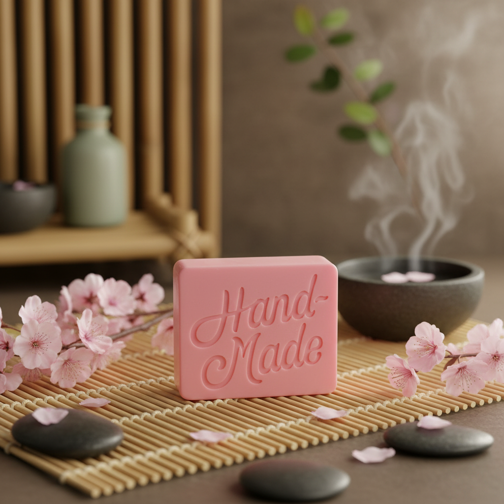 Chinese Rose and Smoke Vanilla Soap in Asian Bathroom