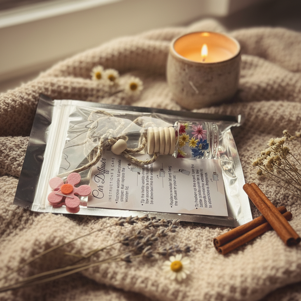 Lifestyle cozy vintage packaged diffuser