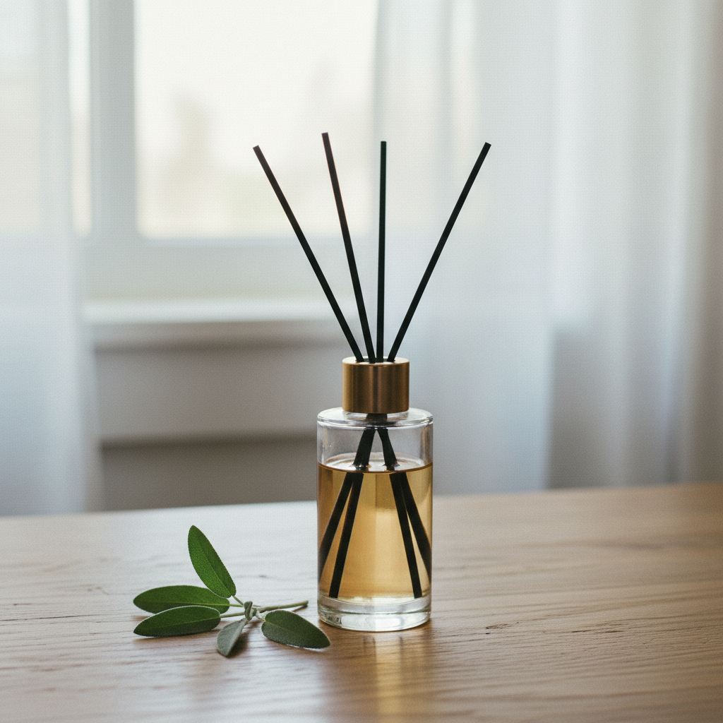 White & Sage Room Diffuser - Black Reeds